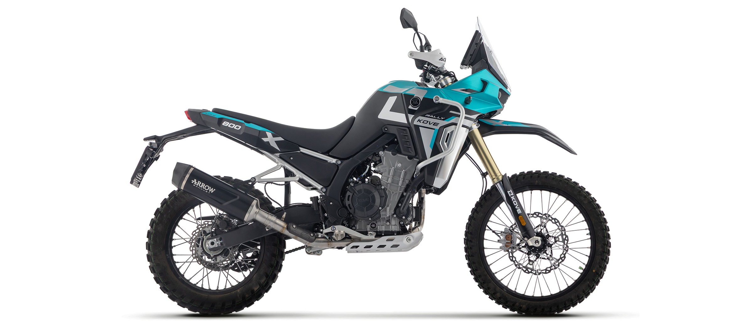 ARROW Silencioso INDY RACE EVO DARK Aluminio negro para KOVE 800X Pro, Rally, año de modelo 2025-