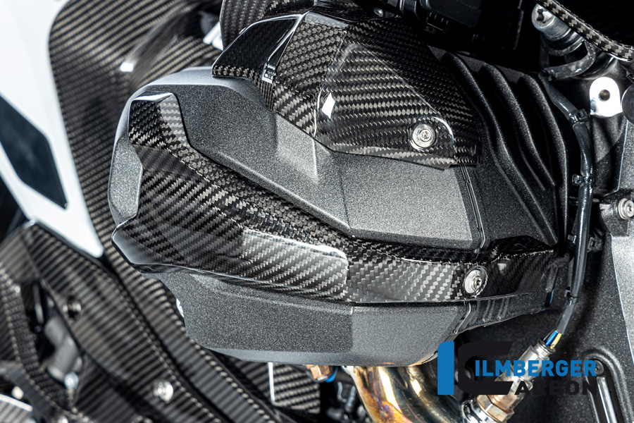 Cubierta de carbono brillante para el conector de bujía lado derecho Ilmberger, BMW R1300GS 2023-