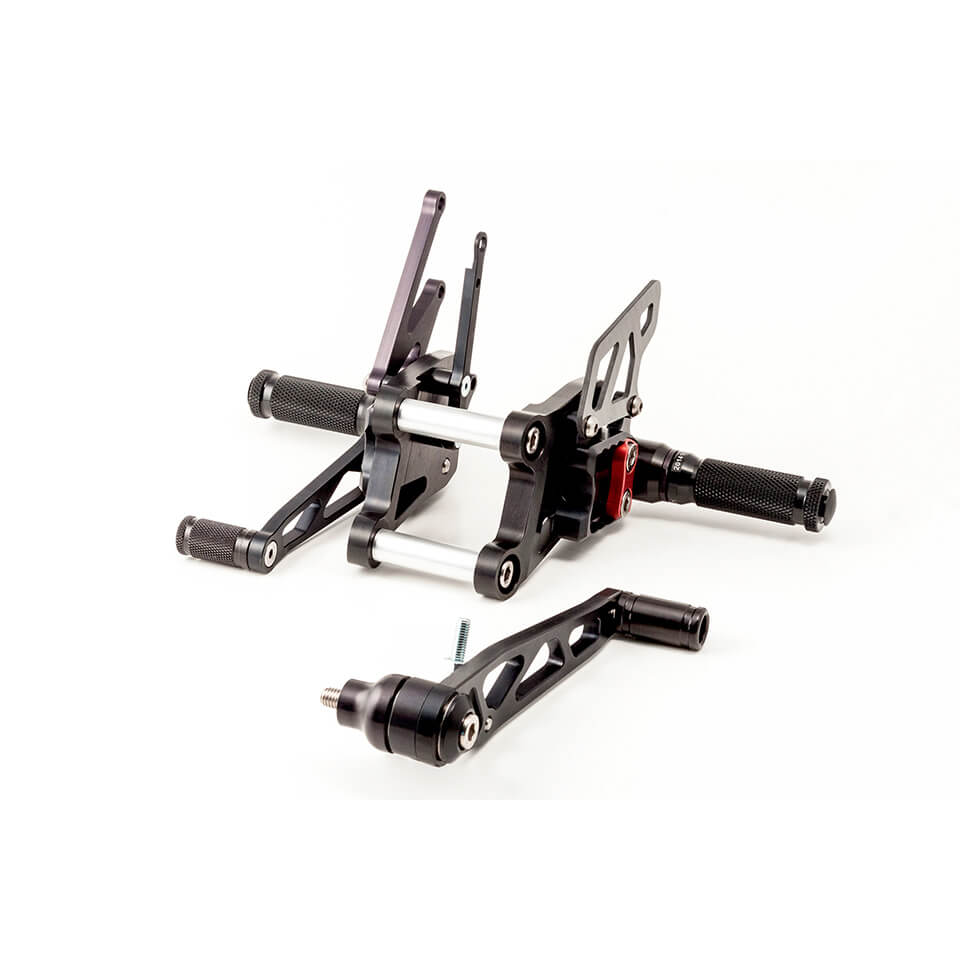 Sistema de reposapiés LSL 2Slide para Honda CBR1000RR, -2007, negro-rojo