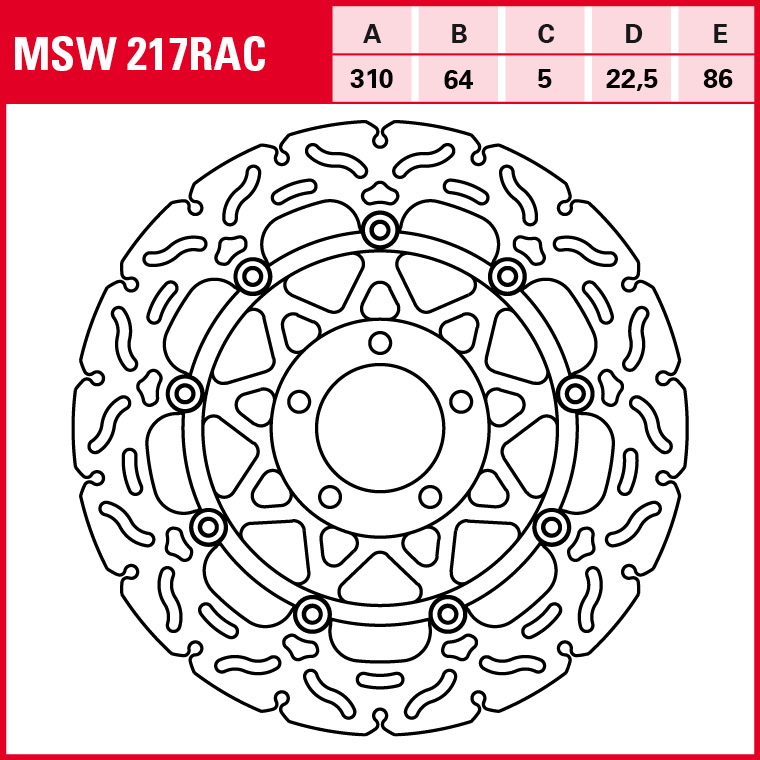 TRW disco de freno Sportivo flotante MSW217RAC
