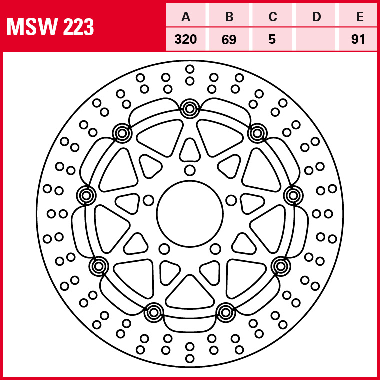 TRW disco de freno universal flotante MSW223