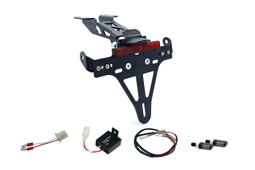 Kit de portamatrículas e luz de intermitente M-LED alpha Technik para Yamaha MT125 a partir del año de modelo 2020 (Trasero)