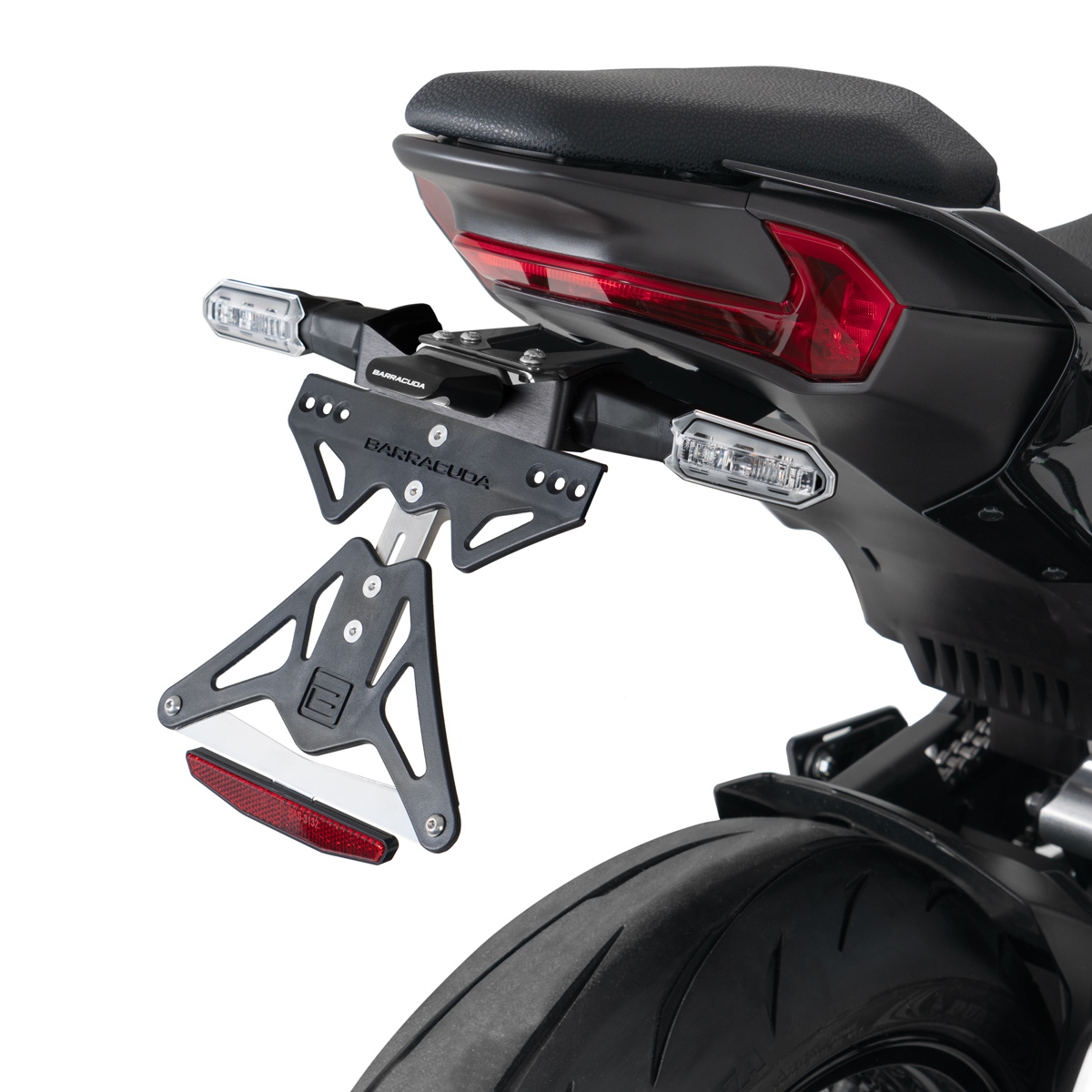 Soporte de matrícula Barracuda para Kawasaki Z900 2025- para intermitentes originales