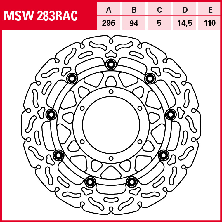 TRW disco de freno Deportivo flotante MSW283RAC