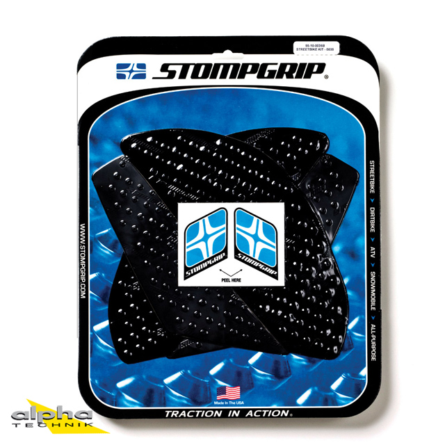 Stompgrip negro, Volcano, para Kawasaki ER6f, ER6n, 2006-2011