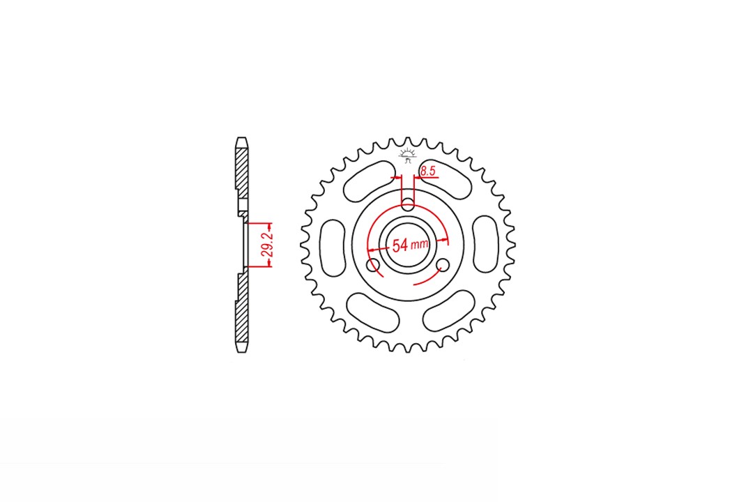corona Acero, 33 Dientes, Paso 420