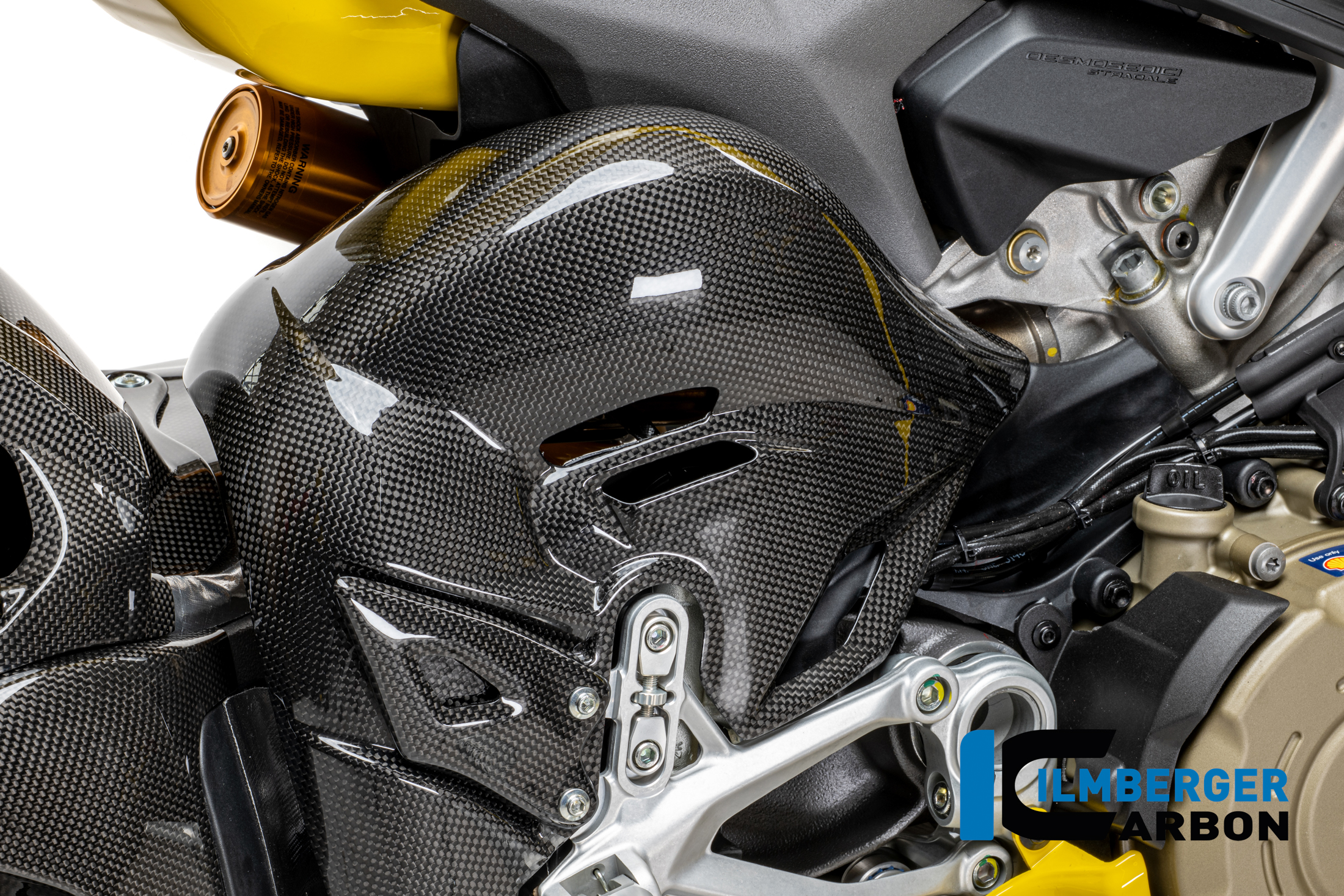 Ilmberger Carbon Protector térmico de escape, brillante, Ducati Panigale V4, S, R, 2025-