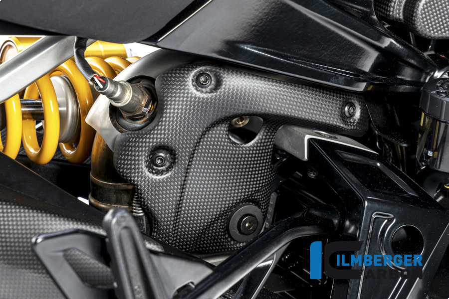 Protector térmico de escape de carbono Ilmberger en el colector, mate, Ducati Diavel 1260, 2019-