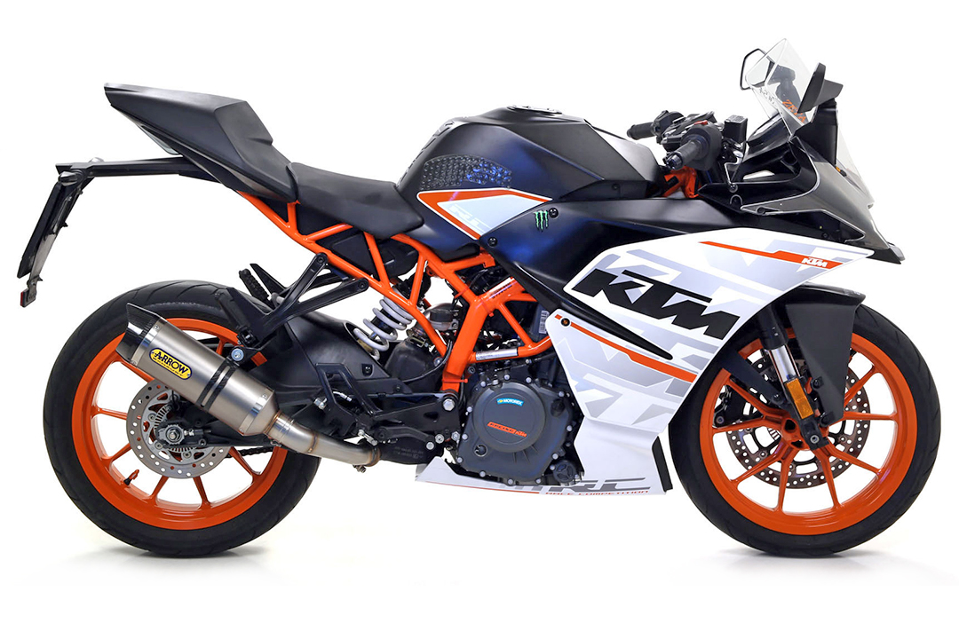 Silenciador ARROW THUNDER para KTM 125RC / 390RC / 125 DUKE / 390 DUKE 2017-2020, Titanio (Solo con tubo intermedio ARROW)