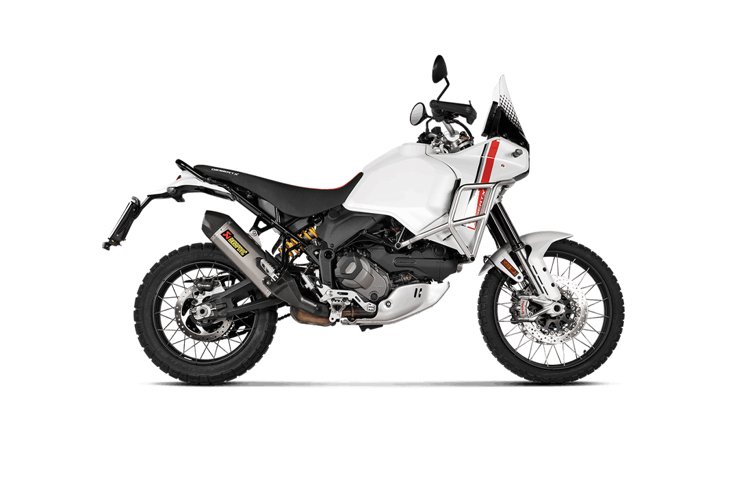 Sistema de escape Akrapovic Slip-On Line (Titanio) para Ducati DesertX, Tipo 1X, Año de modelo 2022-