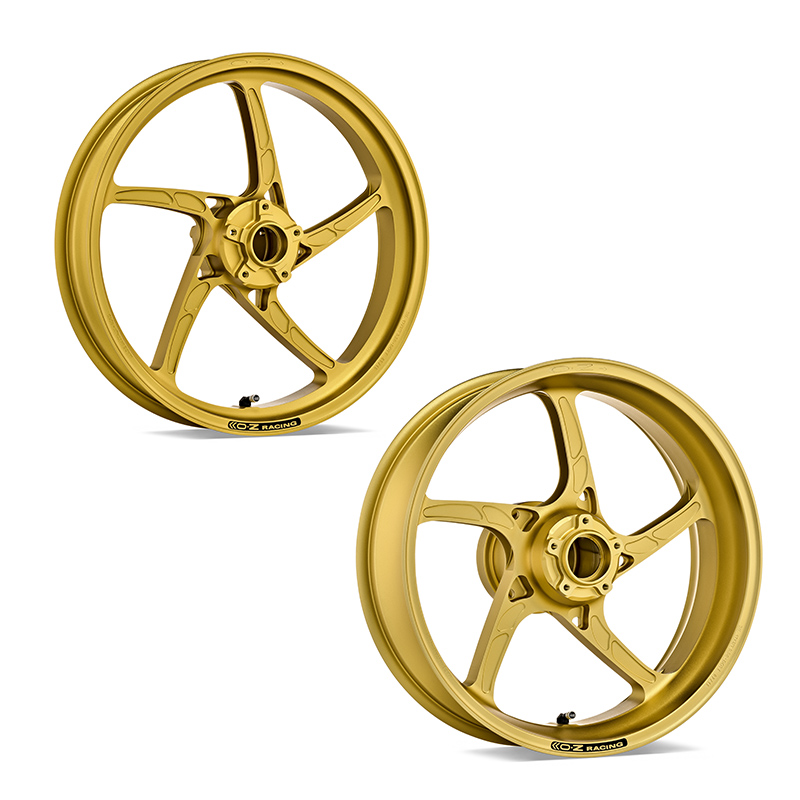 Juego de llantas de aluminio OZ Piega en oro mate para Kawasaki ZX10R Ninja, ZXT00C, 2004-2005