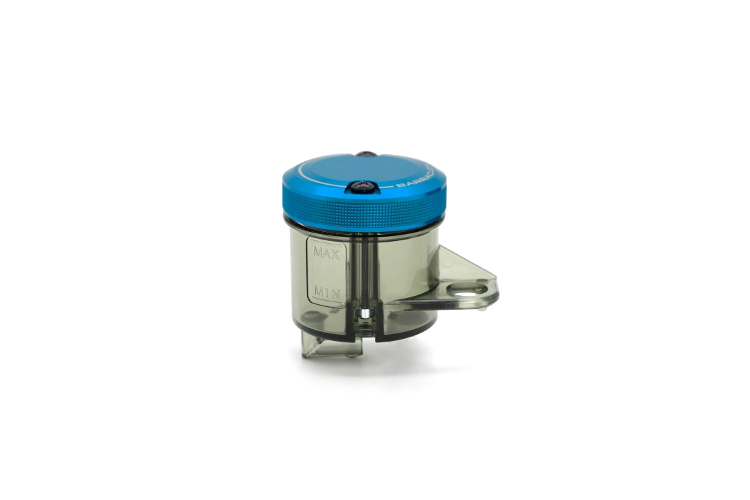 Barracuda Universal depósito de reglaje con tapa de aluminio anodizado azul, diámetro 50 mm