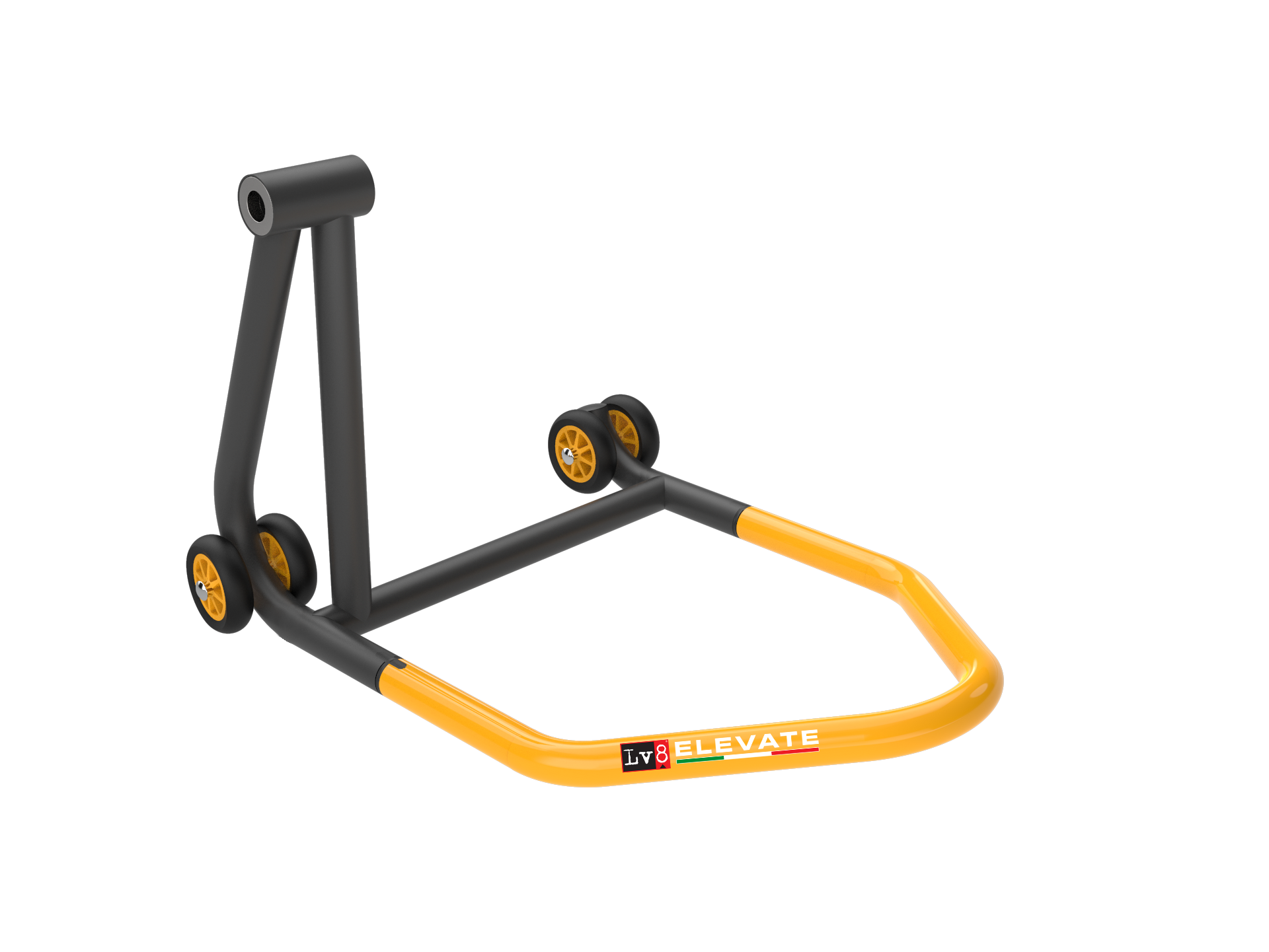 LV8 ELEVATE Soporte de montaje monobrazo izquierdo sin pasador, Negro/Amarillo