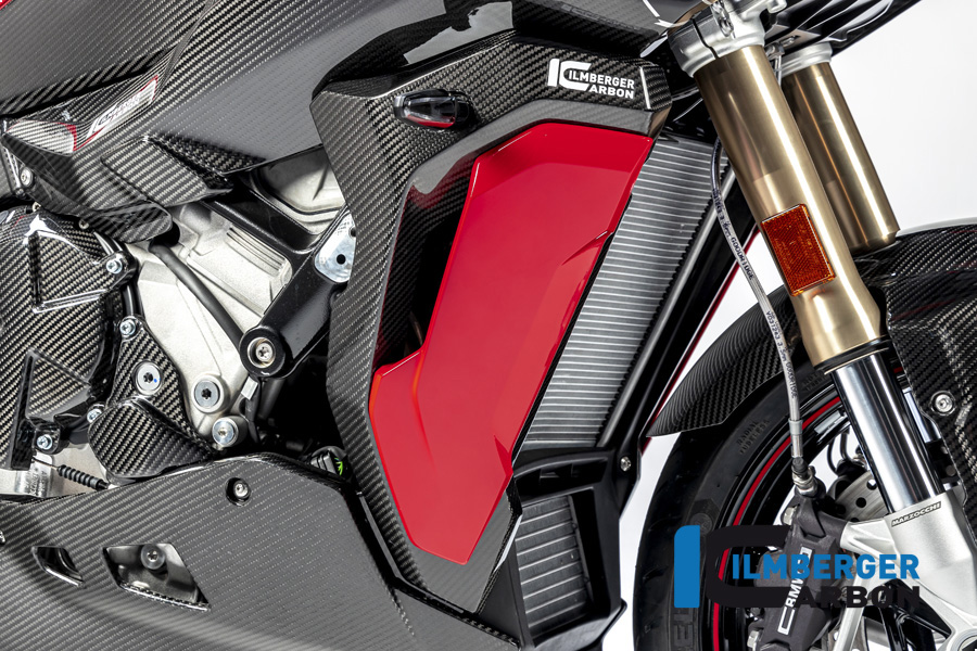 Cubierta de Radiador de Agua de Carbono Ilmberger lado derecho (versión completa), brillante, BMW S1000XR 2020-2023