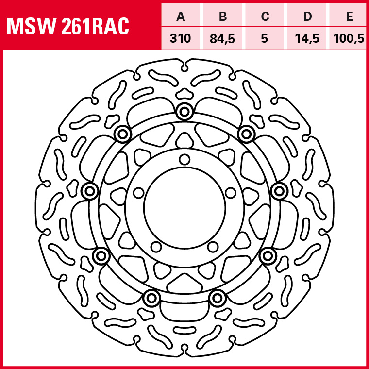 TRW disco de freno Deportivo flotante MSW261RAC
