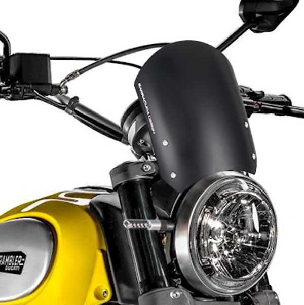 Parabrisas Barracuda Aerosport Aluminio Negro para Ducati Scrambler (2015 - 2017)