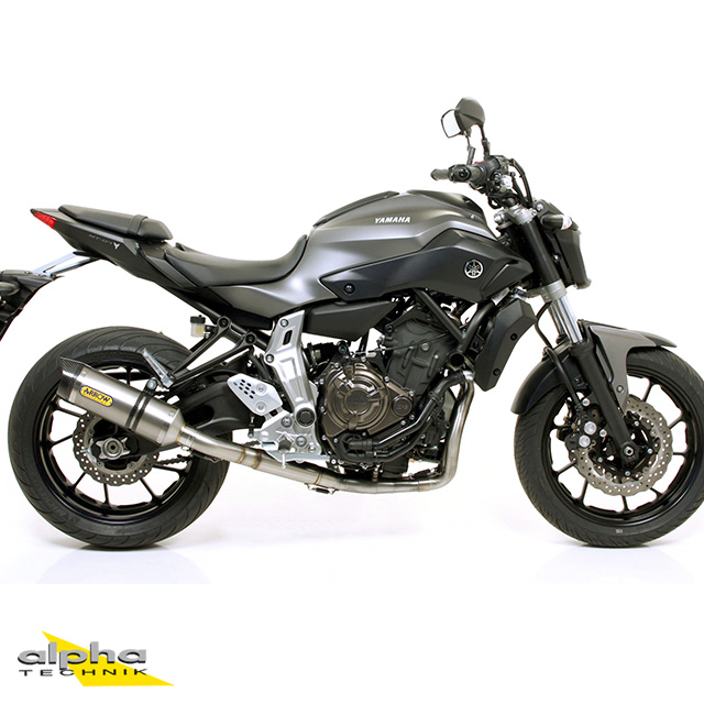 Escape ARROW THUNDER para Yamaha MT07 / Tracer 700 2014-2020, Titanio (Solo con colector ARROW)