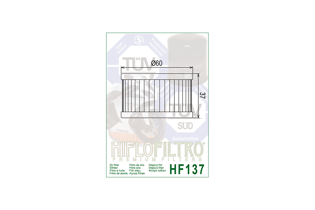 HIFLO filtro de aceite HF137 para diversos modelos CCM / Sachs / Suzuki