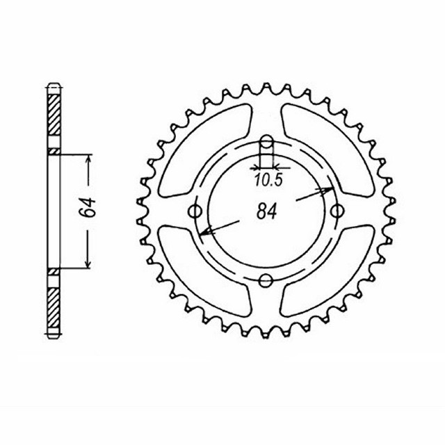 corona de Acero, 49 Dientes, Paso 428