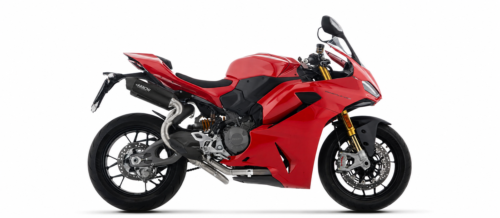 Escape ARROW ROUND-SIL DARK Titanio para Ducati Panigale V2, V2S, 2025-