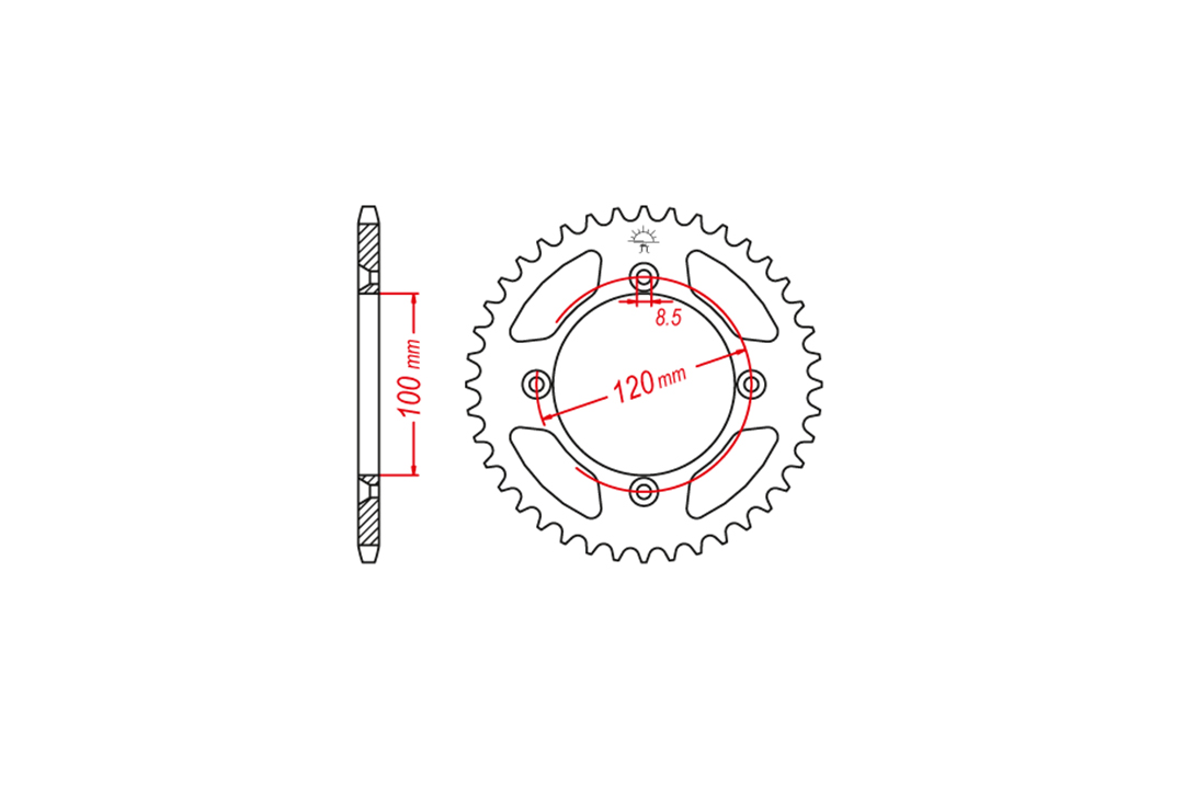 Juego de cadena ENUMA cadena 428 H para Yamaha YZ85 LW, a partir del año del modelo 2019-2022