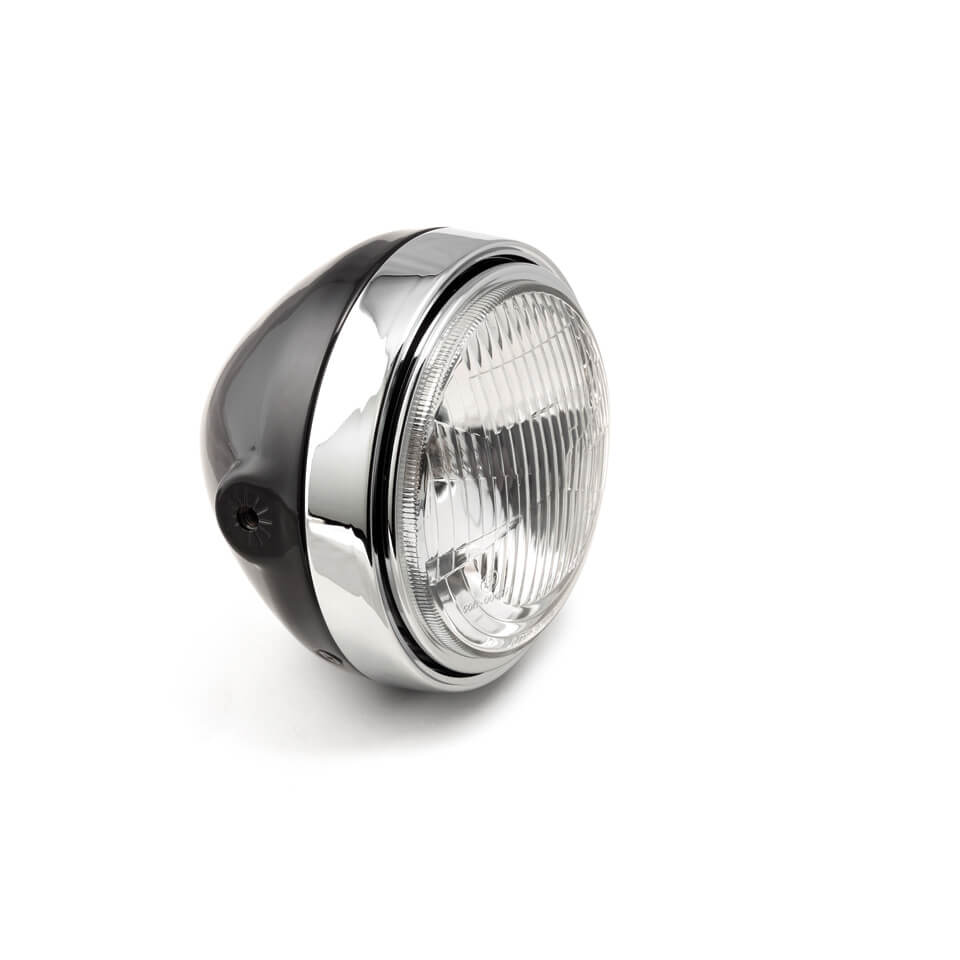 LSL Scrambler faro, cristal estriado/H4, negro/cromo