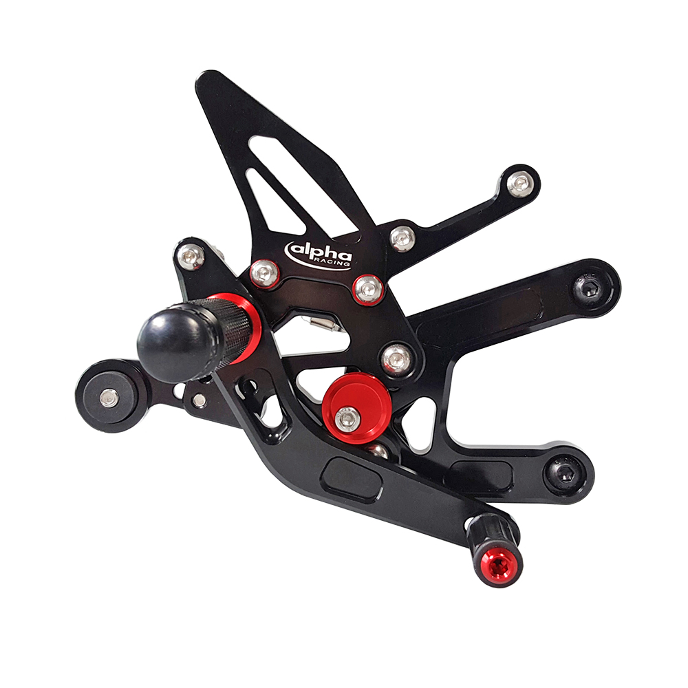 >TRACK< Sistema de reposapiés negro Yamaha YZF-R6 RJ11, RJ15, RJ27 2006- ABE