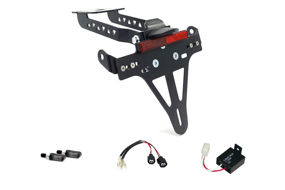 Kit de soporte de matrícula y luz de intermitente MLED para Kawasaki Z650 y Ninja 650 Tipo: ER650K / EX650M a partir del año de modelo 2020 (Trasero)