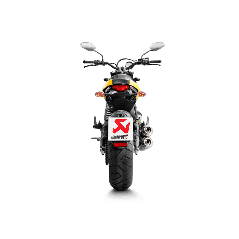 Escape Akrapovic Slip-On Line (Titanio) para Ducati Monster 797 Año del modelo 2017-2020, Scrambler Café Racer 2017-2020, Scrambler Icon/Urban Enduro/Classic/Full Throttle 2015-2020