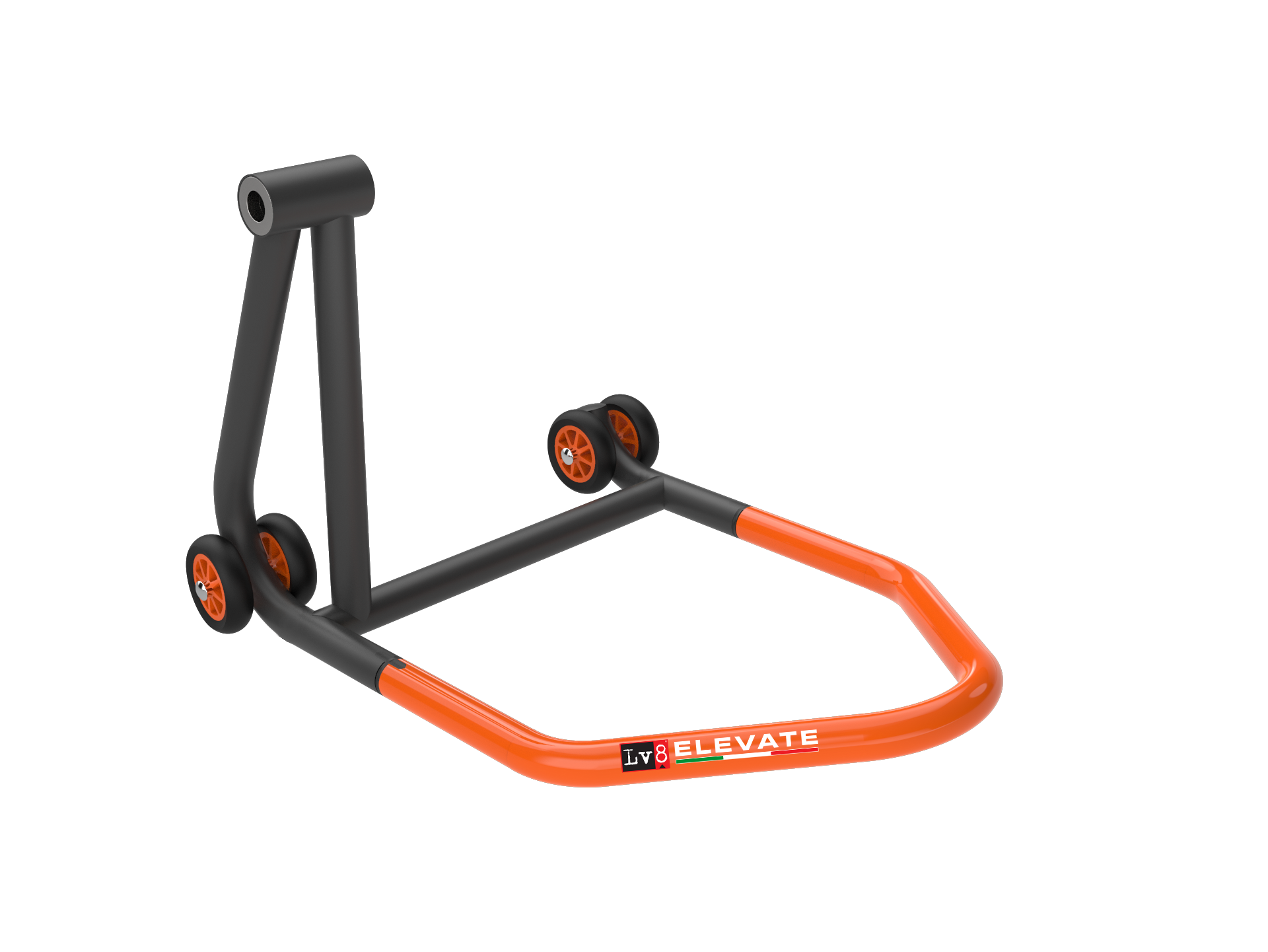 LV8 ELEVATE Caballete monobrazo izquierdo sin pasador, Negro/Naranja