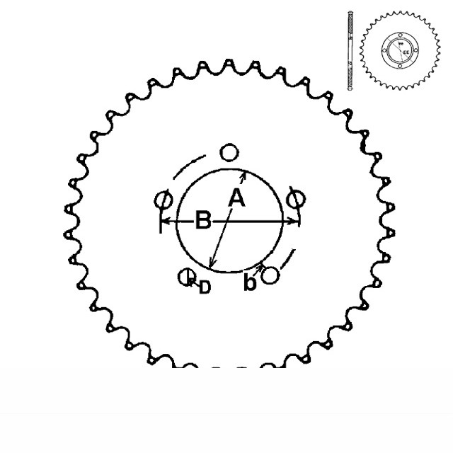 corona en Bruto de Aluminio, Z-42 para Cadena Paso 520
