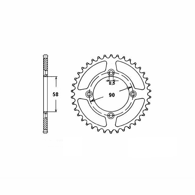 corona Acero, 34 dientes, Paso 420