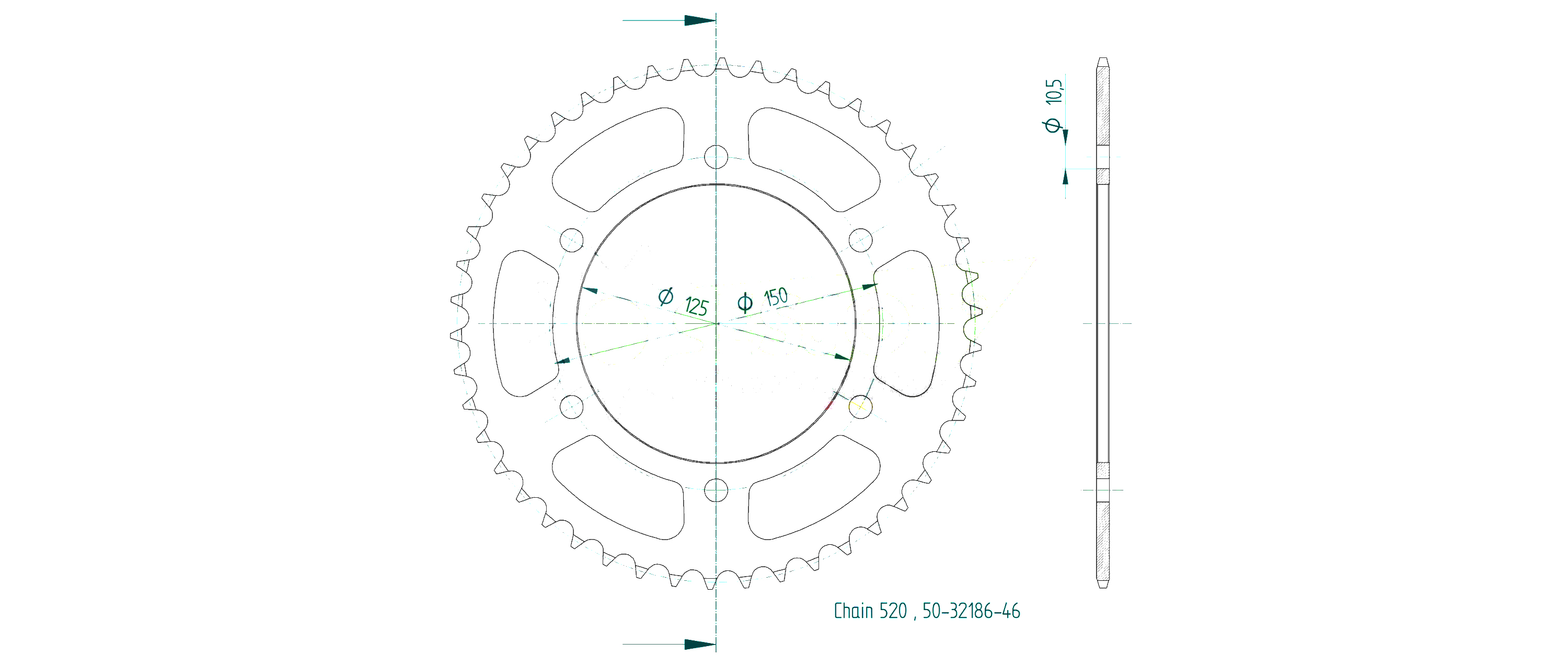 Kit de cadena EK-Chain oro 520 ZVX-3 para Benelli TRK702 y TRK702 X, año del modelo 2023-2024-, Color Oro