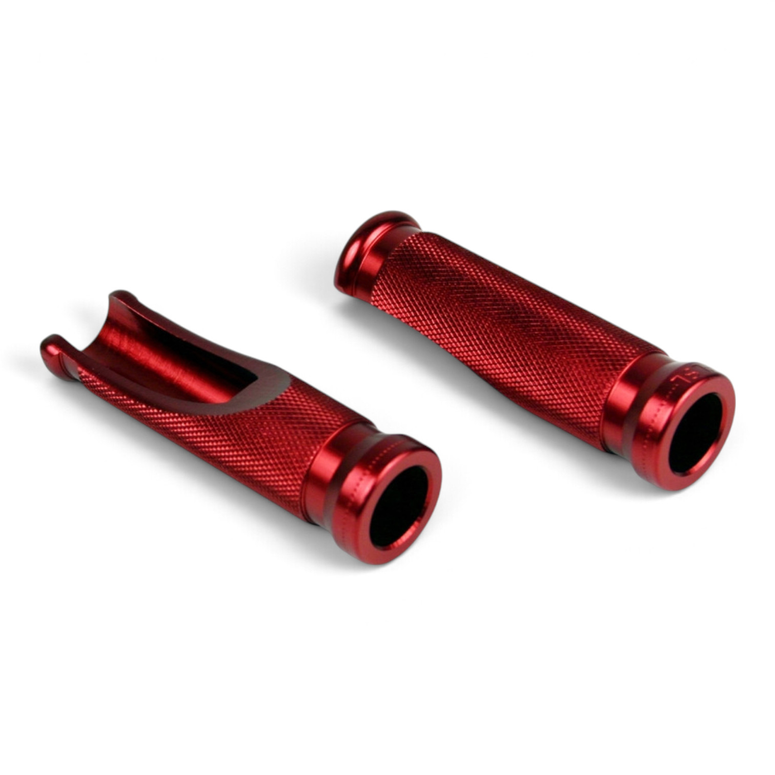 LSL Estriberas deportivas, de repuesto, longitud 85 mm, aluminio fresado, rojas