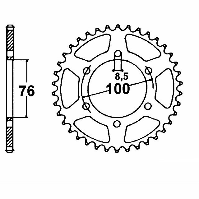 corona de Acero, 48 dientes, Paso 428