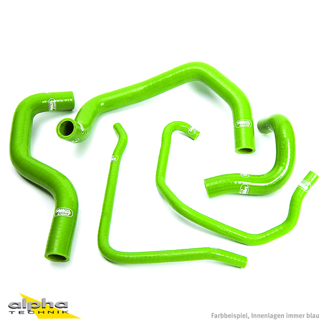 Kit de mangueras de silicona SAMCO SPORT verde para Kawasaki ZX6R ZX6RR Año del modelo 2003-2004