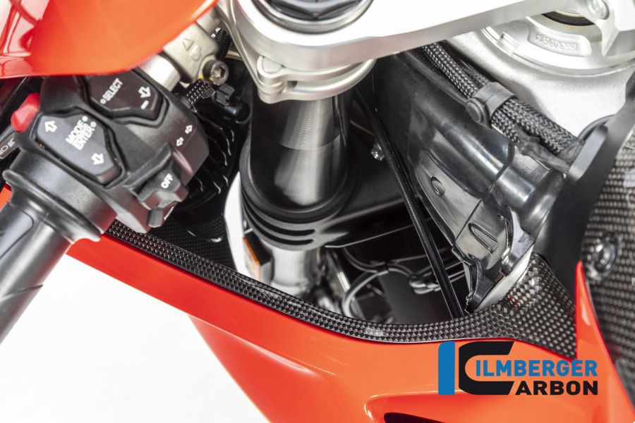 Cubierta de conducto de aire de carbono Ilmberger lado izquierdo brillante Panigale V4/V4S/V4R