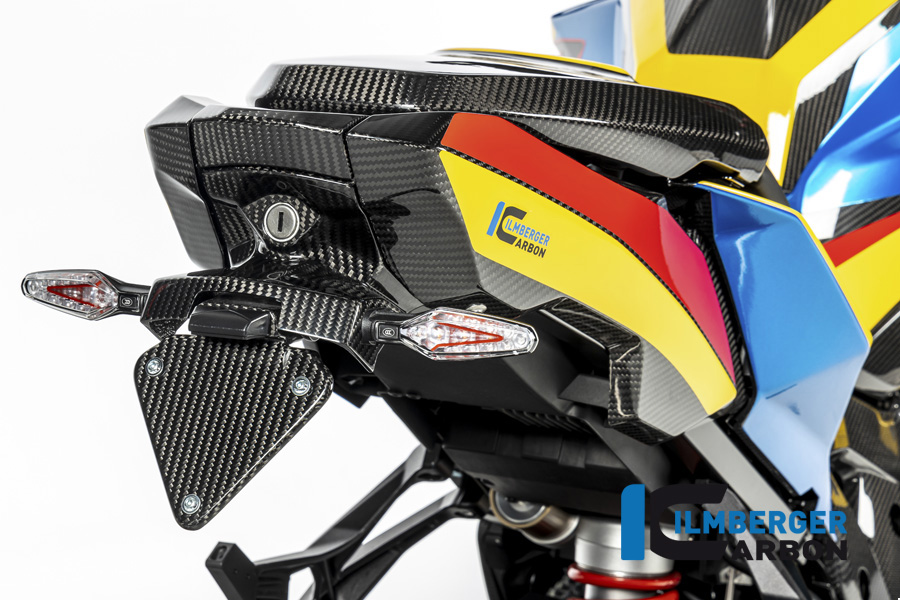 Soporte de matrícula de carbono Ilmberger (versión corta), brillante, BMW S1000XR 2020-