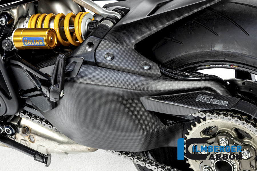 Cubierta de basculante de carbono Ilmberger incl. cubrecadena superior, mate, Ducati Diavel 1260, 2019-