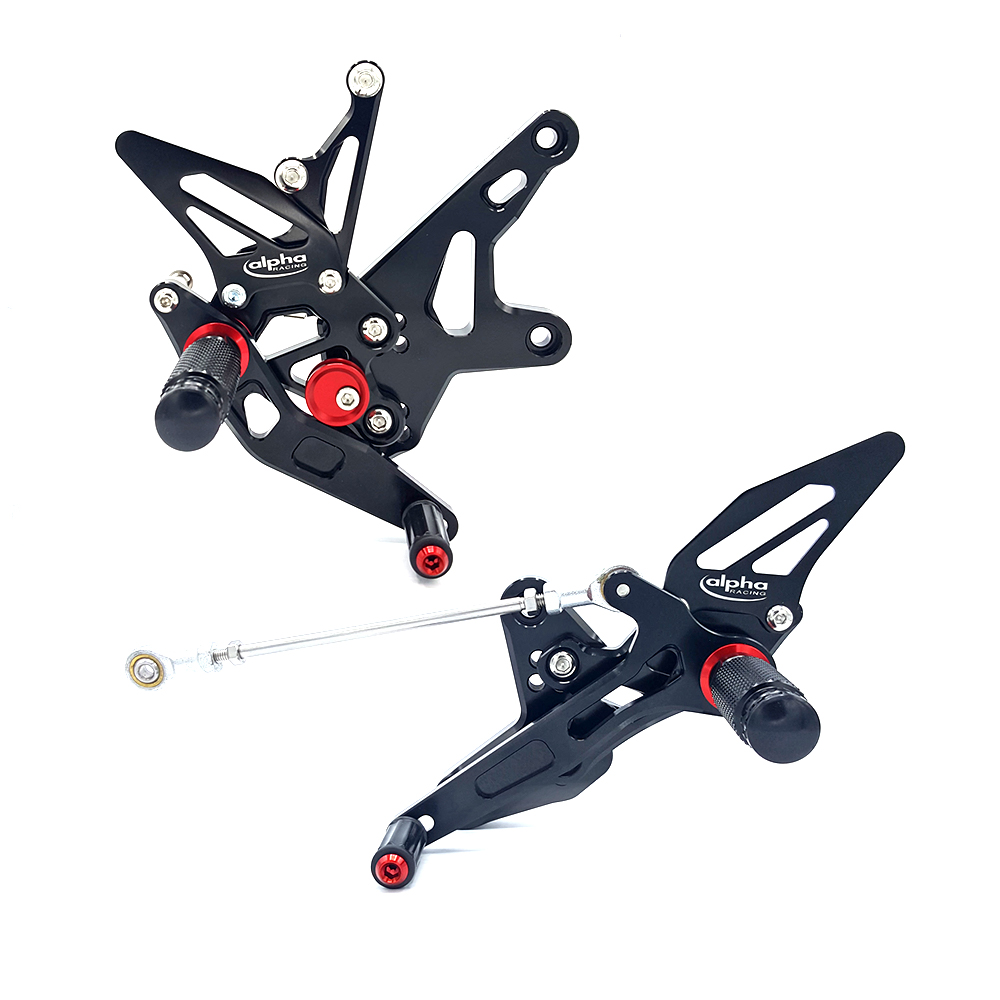 >TRACK< Sistema de reposapiés negro Kawasaki Ninja 400 a partir de 2018 / Z400 a partir de 2019 ABE