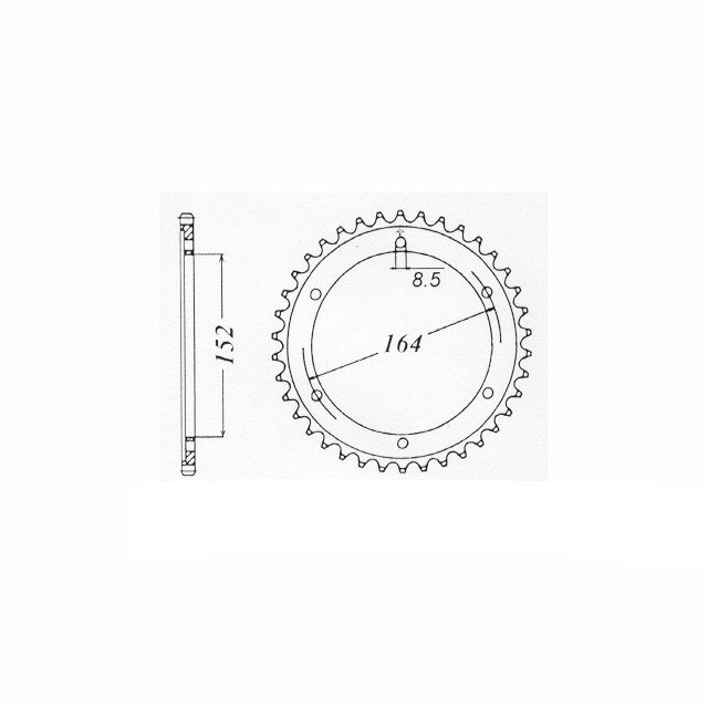 corona de acero, 55 dientes, paso 428