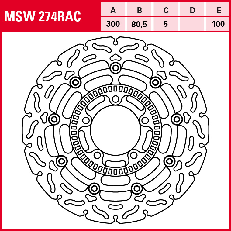 TRW disco de freno Deportivo flotante MSW274RAC