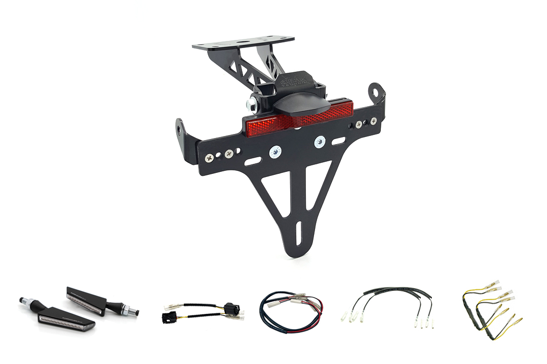 Kit de soporte de matrícula-luz de intermitente alpha Technik SQ-LED para Yamaha MT-07 RM33 / RM34 a partir del año de modelo 2021 (Trasero)