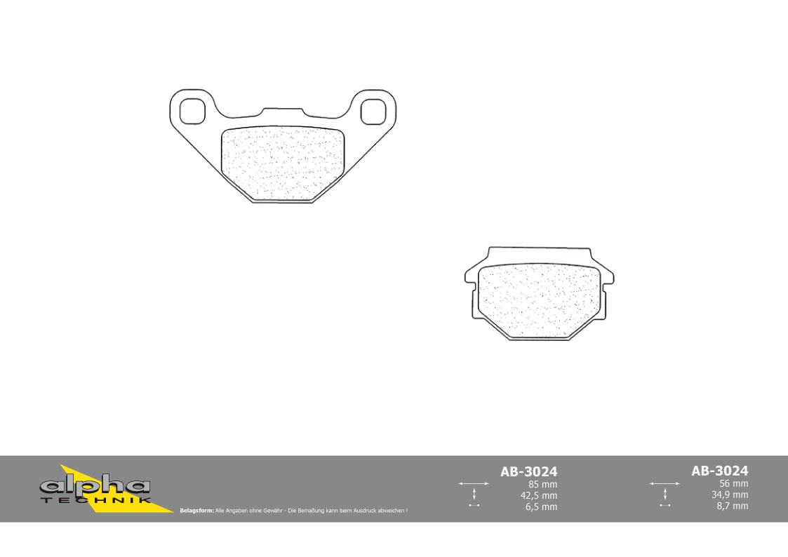 alpha Technik pastillas del freno Scooter con ABE