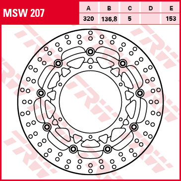 TRW disco de freno flotante universal MSW207