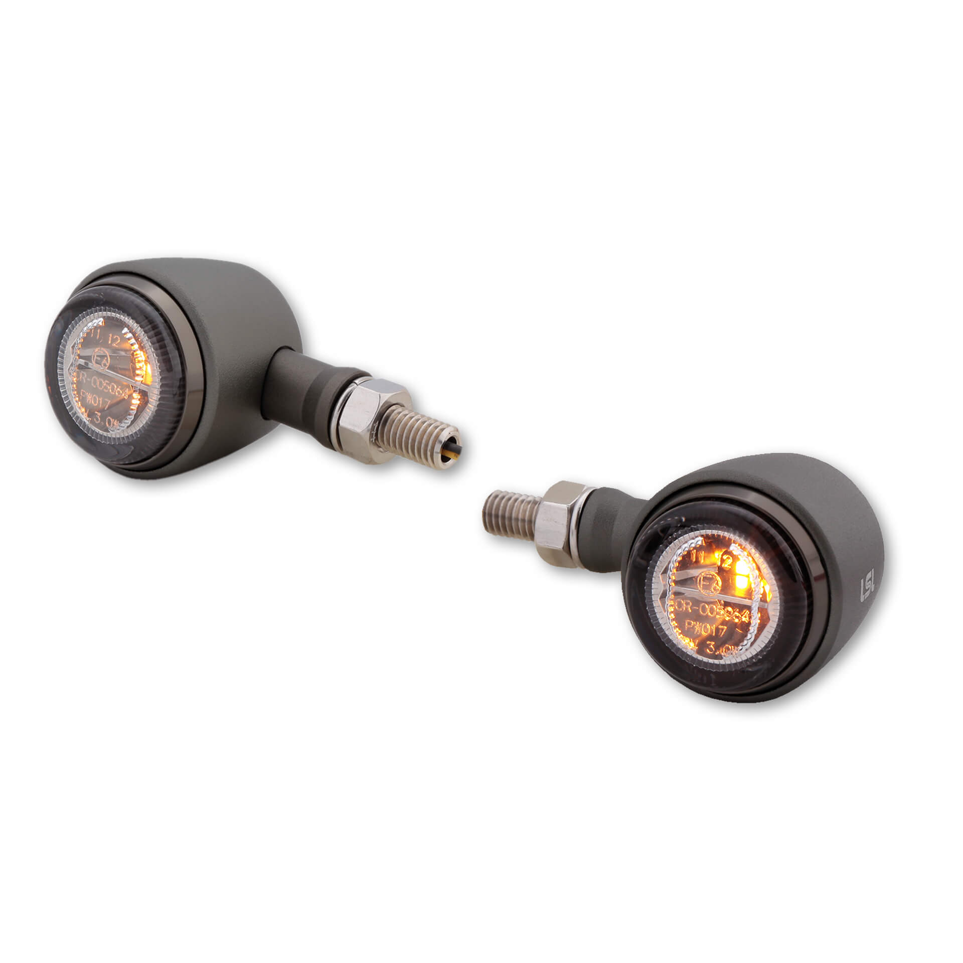 LSL RETRO LED luz de intermitente, titanio, reflector tintado, par, homologado E