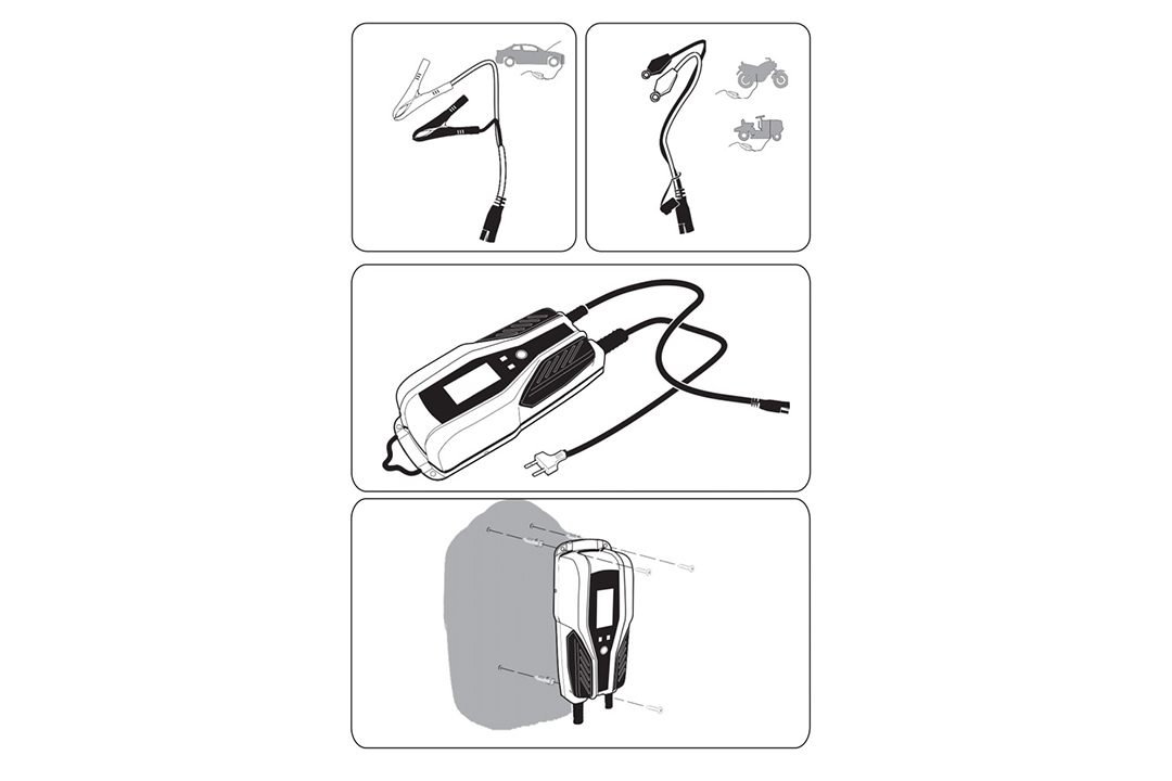 Batería cargador de batería Shido DC 4.0 6V o 12V para todos los tipos de batería