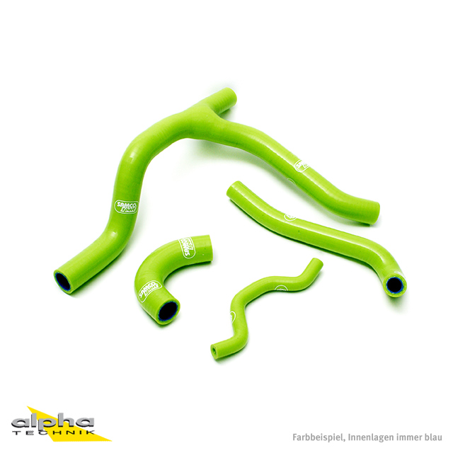 SAMCO SPORT Kit de mangueras de silicona verde para Kawasaki KX250F año de modelo 2006-2008