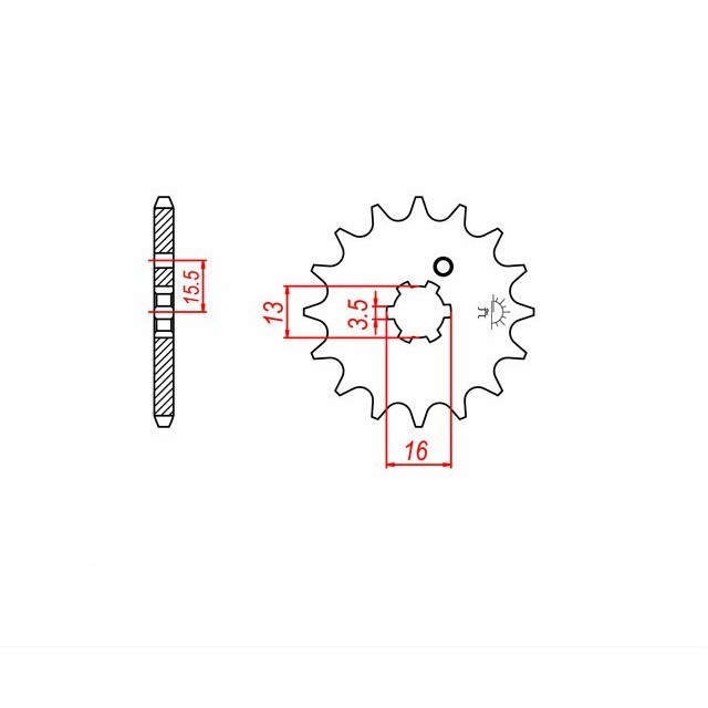 Piñón, 13 dientes, paso 428