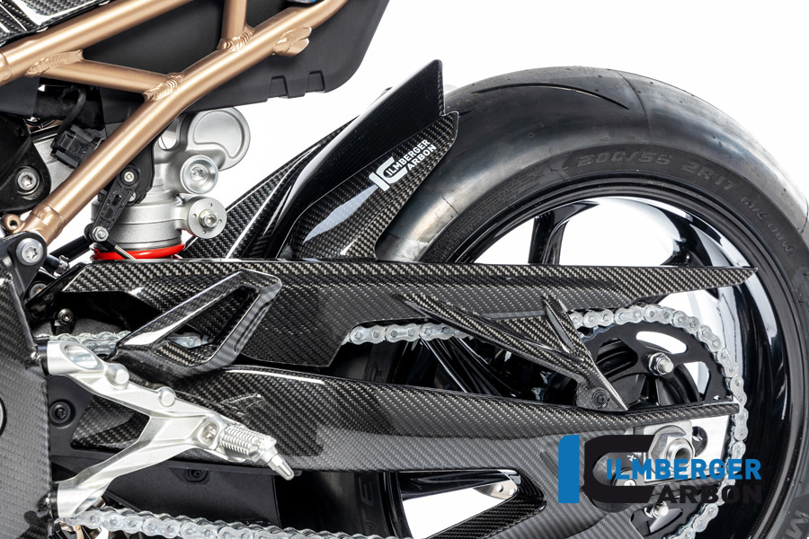 Guardabarros de Carbono Ilmberger trasero con cubrecadena sin ABS, Carbono
